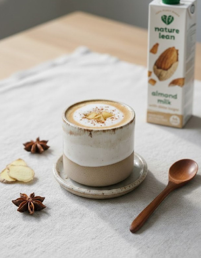 Almond Milk Espresso With Ginger, Nutmeg & Cardamom